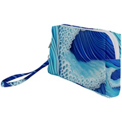 Waves Blue Ocean Wristlet Pouch Bag (small)