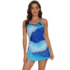 Waves Blue Ocean 2-in-1 Flare Activity Dress by GardenOfOphir