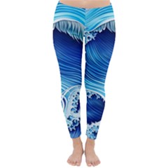 Watercolor Wave Classic Winter Leggings by GardenOfOphir