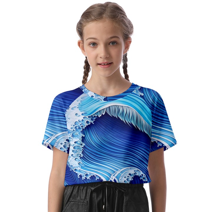 Watercolor Wave Kids  Basic Tee