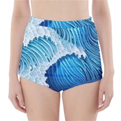 Beach Wave High-waisted Bikini Bottoms by GardenOfOphir