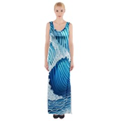 Beach Wave Thigh Split Maxi Dress by GardenOfOphir