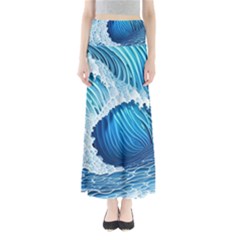 Beach Wave Full Length Maxi Skirt by GardenOfOphir