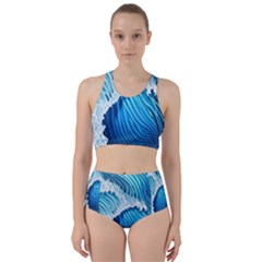 Beach Wave Racer Back Bikini Set by GardenOfOphir