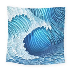 Beach Wave Square Tapestry (large) by GardenOfOphir