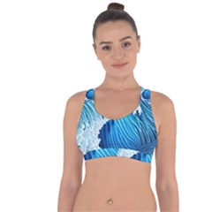 Beach Wave Cross String Back Sports Bra by GardenOfOphir