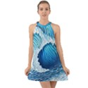 Beach Wave Halter Tie Back Chiffon Dress View1