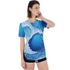 Beach Wave Perpetual Short Sleeve T-shirt by GardenOfOphir