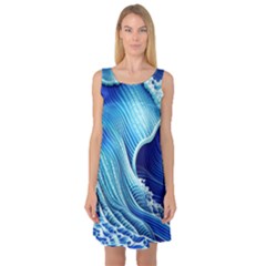 Wave Sleeveless Satin Nightdress