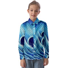 Wave Kids  Long Sleeve Shirt by GardenOfOphir