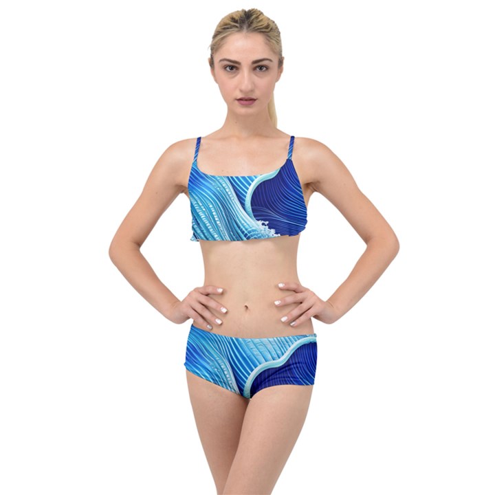 Wave Layered Top Bikini Set