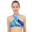 Wave High Neck Bikini Top View1