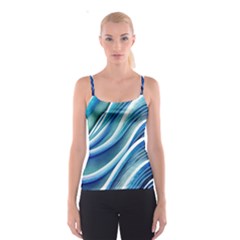 Blue Ocean Waves Spaghetti Strap Top by GardenOfOphir