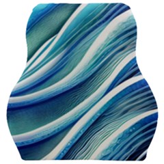 Blue Ocean Waves Car Seat Velour Cushion  by GardenOfOphir