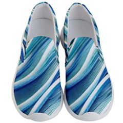 Blue Ocean Waves Men s Lightweight Slip Ons by GardenOfOphir