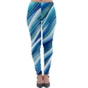 Blue Ocean Waves Lightweight Velour Leggings View1