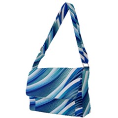 Blue Ocean Waves Full Print Messenger Bag (s) by GardenOfOphir