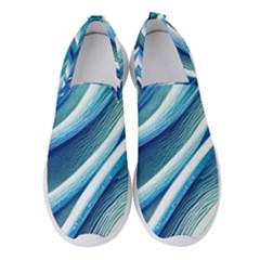 Blue Ocean Waves Women s Slip On Sneakers by GardenOfOphir