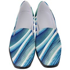 Blue Ocean Waves Women s Classic Loafer Heels by GardenOfOphir