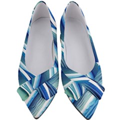 Blue Ocean Waves Women s Bow Heels by GardenOfOphir