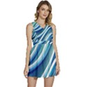 Blue Ocean Waves Sleeveless High Waist Mini Dress View1