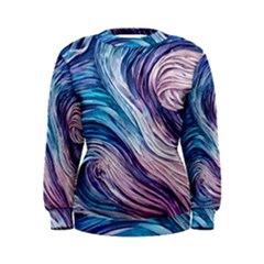 Abstract Pastel Ocean Waves Women s Sweatshirt by GardenOfOphir