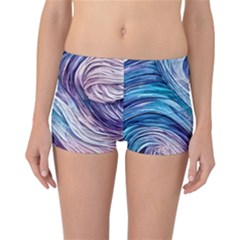 Abstract Pastel Ocean Waves Reversible Boyleg Bikini Bottoms by GardenOfOphir