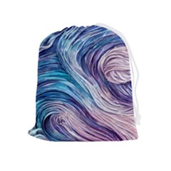 Abstract Pastel Ocean Waves Drawstring Pouch (xl) by GardenOfOphir