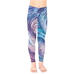 Abstract Pastel Ocean Waves Kids  Leggings by GardenOfOphir