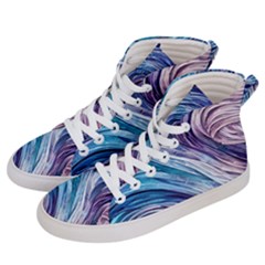 Abstract Pastel Ocean Waves Women s Hi-top Skate Sneakers by GardenOfOphir