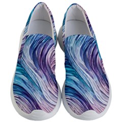 Abstract Pastel Ocean Waves Women s Lightweight Slip Ons by GardenOfOphir