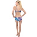 Abstract Pastel Ocean Waves Layered Top Bikini Set View2