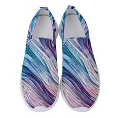 Abstract Pastel Ocean Waves Women s Slip On Sneakers by GardenOfOphir