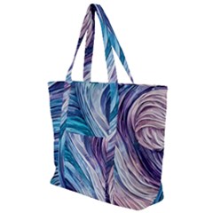 Abstract Pastel Ocean Waves Zip Up Canvas Bag by GardenOfOphir