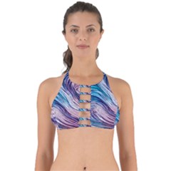 Abstract Pastel Ocean Waves Perfectly Cut Out Bikini Top by GardenOfOphir