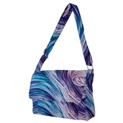 Abstract Pastel Ocean Waves Full Print Messenger Bag (m) by GardenOfOphir