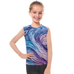 Abstract Pastel Ocean Waves Kids  Mesh Tank Top by GardenOfOphir