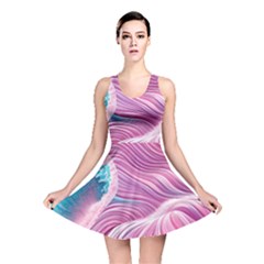 Pink Water Waves Reversible Skater Dress by GardenOfOphir