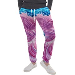 Pink Water Waves Men s Jogger Sweatpants by GardenOfOphir