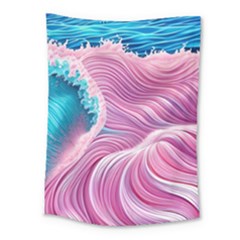 Pink Water Waves Medium Tapestry by GardenOfOphir