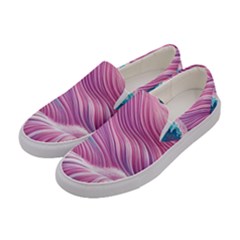 Pink Water Waves Women s Canvas Slip Ons by GardenOfOphir