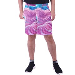 Pink Water Waves Men s Pocket Shorts by GardenOfOphir