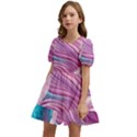 Pink Water Waves Kids  Short Sleeve Dolly Dress View2