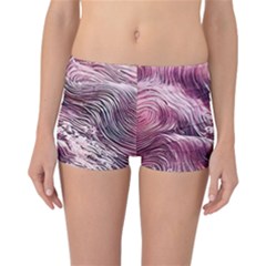 Abstract Pink Ocean Waves Reversible Boyleg Bikini Bottoms by GardenOfOphir