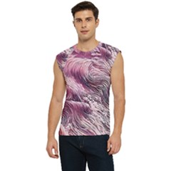 Abstract Pink Ocean Waves Men s Raglan Cap Sleeve Tee by GardenOfOphir