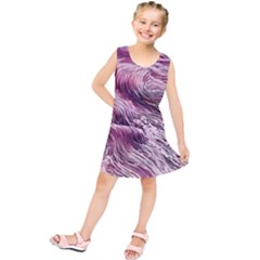 Abstract Pink Ocean Waves Kids  Tunic Dress by GardenOfOphir