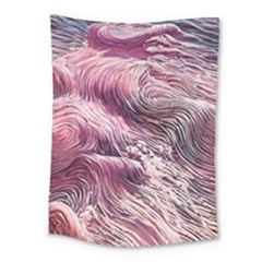 Abstract Pink Ocean Waves Medium Tapestry by GardenOfOphir