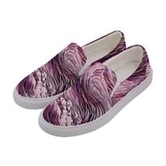 Abstract Pink Ocean Waves Women s Canvas Slip Ons by GardenOfOphir