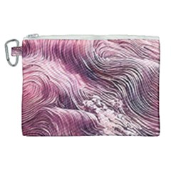 Abstract Pink Ocean Waves Canvas Cosmetic Bag (xl) by GardenOfOphir