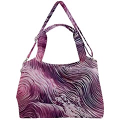 Abstract Pink Ocean Waves Double Compartment Shoulder Bag by GardenOfOphir